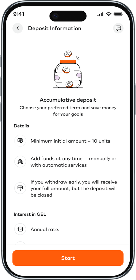Accumulative deposit info