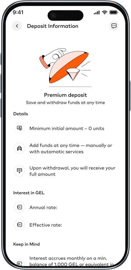 Premium deposit info